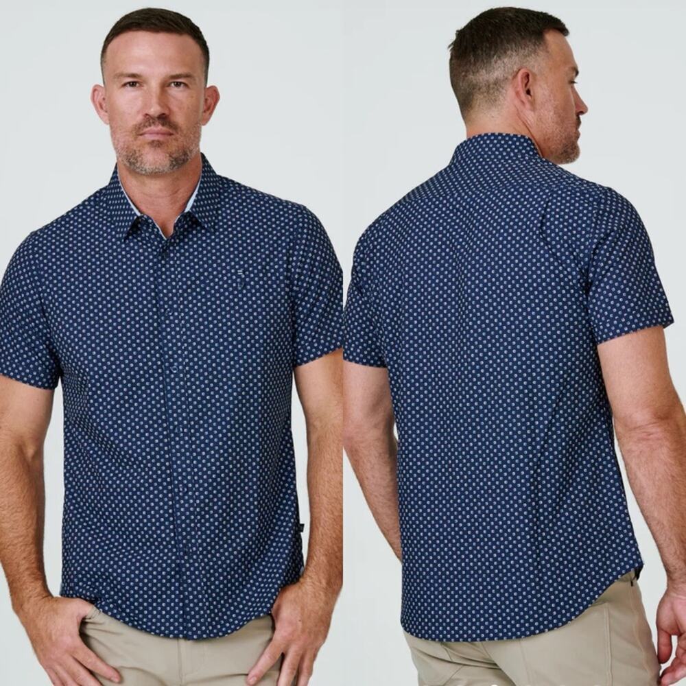 7 Diamonds Men’s Blue Love is King Denim Woven Stretch Shirt XXL